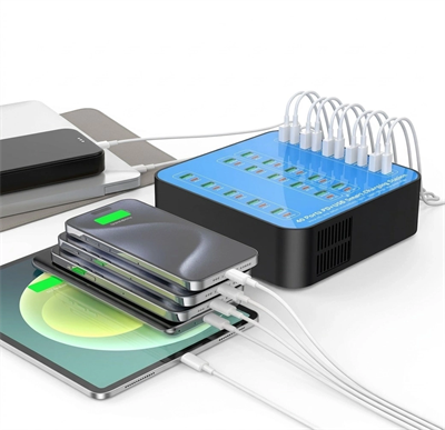 40 Portlu 400w Hızlı Şarj İstasyonu 20x Usb + 20x Type-c Pd Çıkışlı Şarj Cihazı