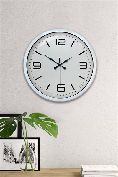 40 cm Beyaz Metal Modern Duvar Saati