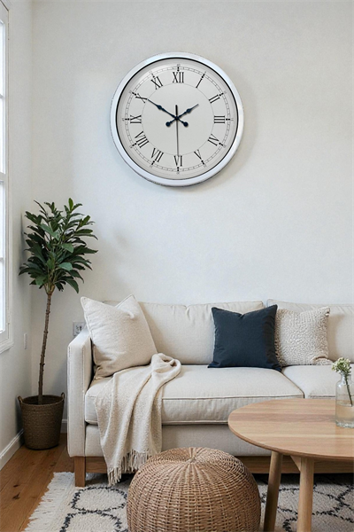 40 cm Beyaz Metal Retro Duvar Saati