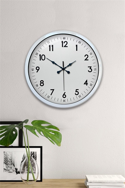 40 cm Beyaz Metal Standart Duvar Saati