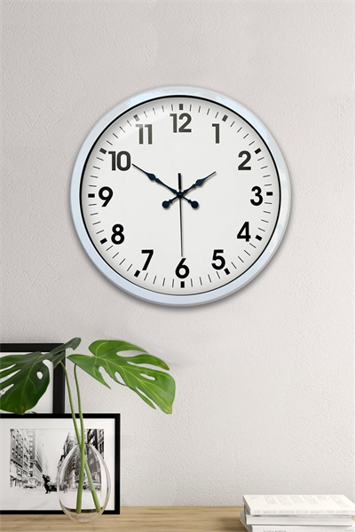 40 cm Beyaz Metal Standart Duvar Saati