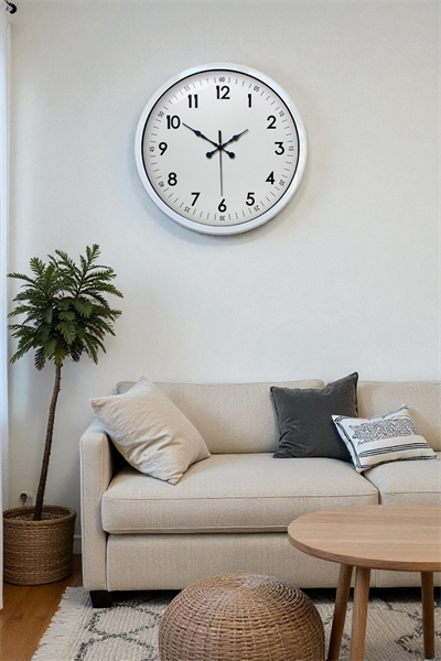 40 cm Beyaz Metal Standart Duvar Saati