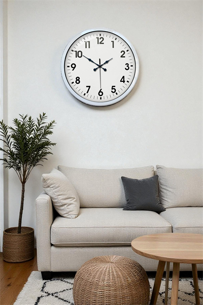 40 cm Beyaz Metal Standart Duvar Saati