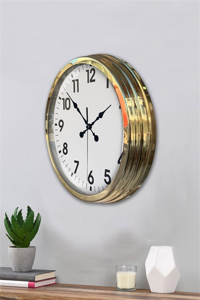 40 cm Metal Gold Standart Duvar Saati – Modern ve Dekoratif Tasarım