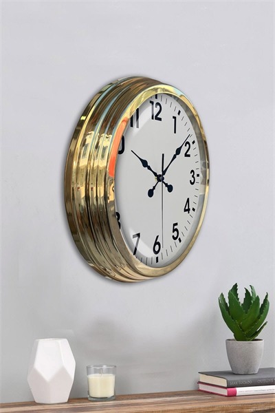 40 cm Metal Gold Standart Duvar Saati – Modern ve Dekoratif Tasarım