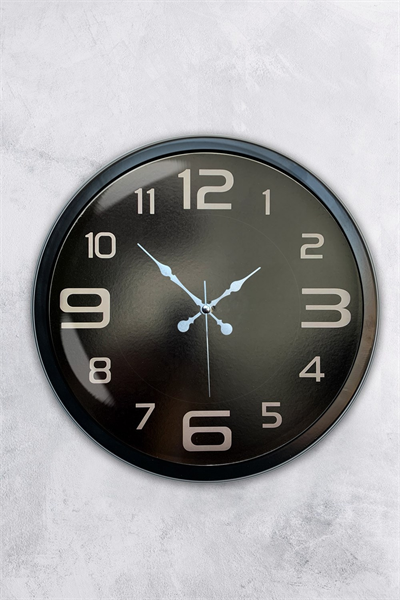 40 cm Siyah Metal Modern Duvar Saati