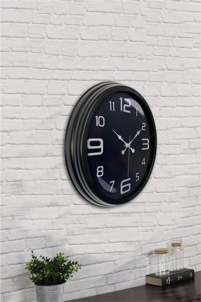 40 cm Siyah Metal Modern Duvar Saati