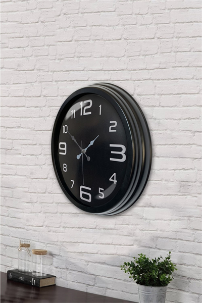 40 cm Siyah Metal Modern Duvar Saati