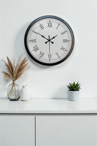 40 cm Siyah Metal Retro Duvar Saati