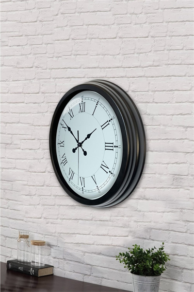 40 cm Siyah Metal Retro Duvar Saati