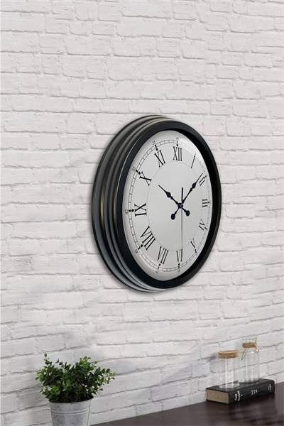 40 cm Siyah Metal Retro Duvar Saati