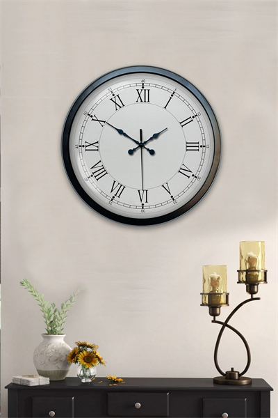 40 cm Siyah Metal Retro Duvar Saati
