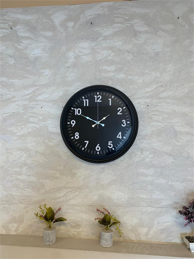 40 cm Siyah Metal Siyah Kadran Duvar Saati