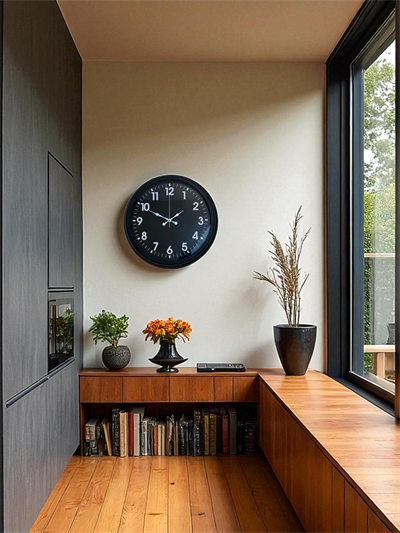 40 cm Siyah Metal Siyah Kadran Duvar Saati