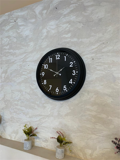 40 cm Siyah Metal Siyah Kadran Duvar Saati
