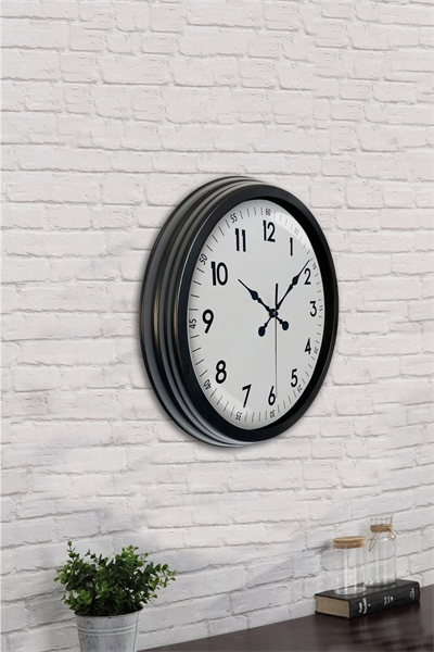 40 cm Siyah Metal Standart Duvar Saati