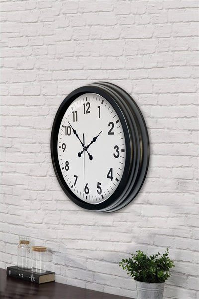 40 cm Siyah Metal Standart Duvar Saati