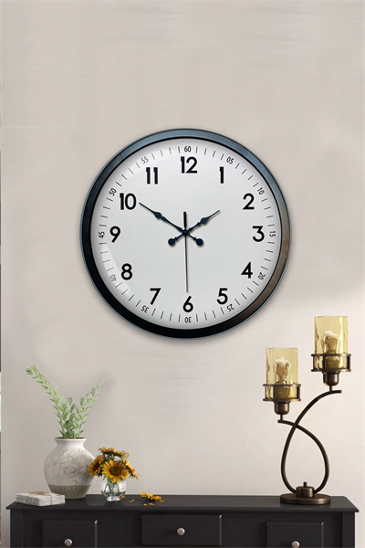 40 cm Siyah Metal Standart Duvar Saati
