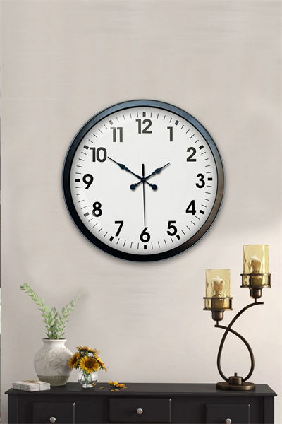 40 cm Siyah Metal Standart Duvar Saati