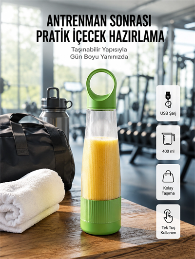 400 ml Kapasiteli Pratik Taşınabilir Meyve Blender