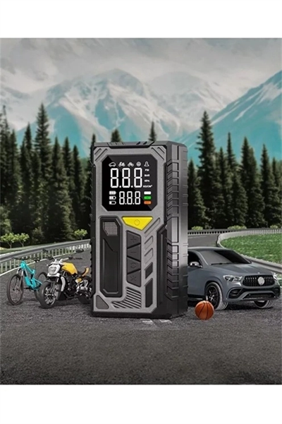 4000mah Hava Kompresörü Powerbank Özellikli Kompresör Araba Bisiklet Top Lastik Şişirme Pompası