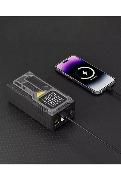 4000mah Hava Kompresörü Powerbank Özellikli Kompresör Araba Bisiklet Top Lastik Şişirme Pompası