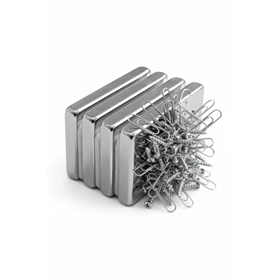 40×20×5 mm N35 Neodyum Mıknatıs – Nikel Kaplama, Köşeli (10’lu Paket)