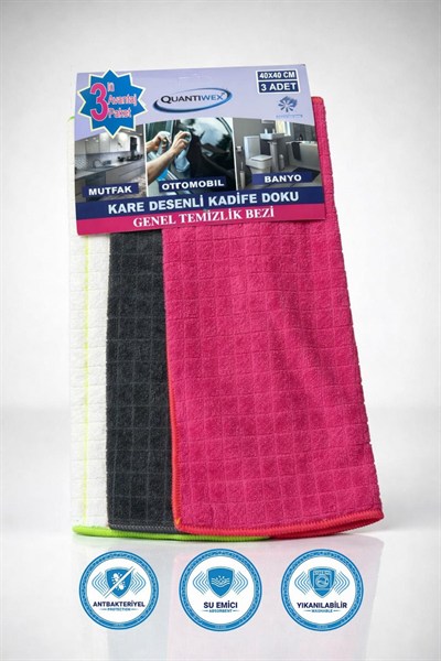 40x40 3’lü Mikrofiber Cam Bezi Seti – İz Bırakmayan Sihirli Temizlik ve Oto Kurulama Bezi