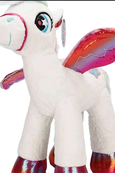 42 Cm Yumuşak Peluş Kanatlı Unicorn At Figürü Rengarenk Hediye Peluş Oyuncak BX-313550