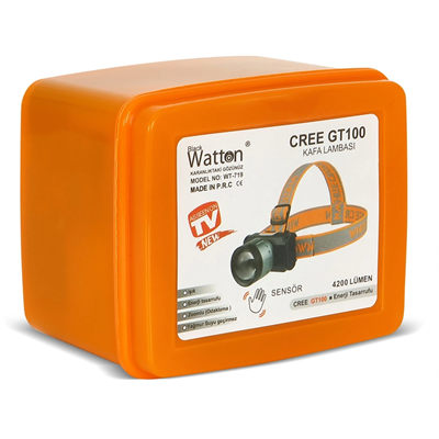 4200 Lümen Şarjlı Sensörlü Göstergeli Kafa Lambası  Wt-719