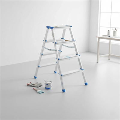 4+4 Çift Basamaklı Alüminyum Metal Merdiven