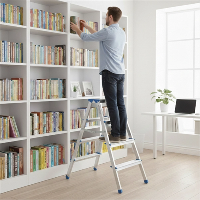 4+4 Çift Basamaklı Alüminyum Metal Merdiven