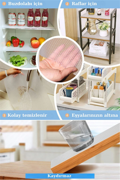 45cmX3metre Kalın Çekmece ve Dolap içi Raf Örtüsü Kaydırmaz Eva Raf Organizer