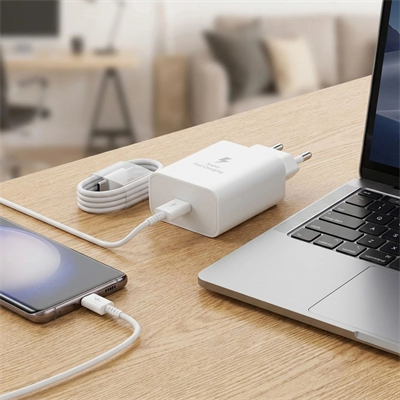 45w Süper Hızlı Şarj Adaptörü Usb-c Pd 3.0 Pps Fast Charger + 5a Type-c To Type-c Kablo Bx40