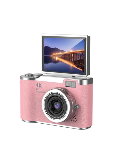 48 MP Vlog Kamera 1080P Video Flip Screen Uzun Pil Ömrü Selfie Kamera