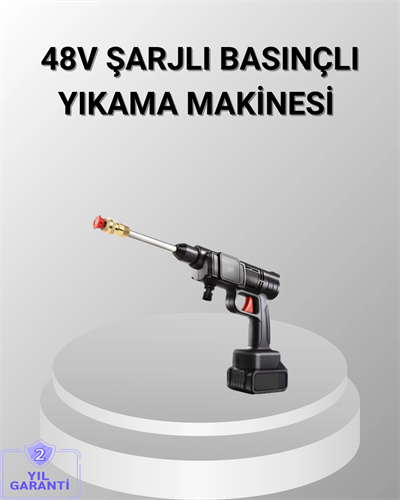 48V Kablosuz Yıkama Makinesi – 2 Pil, Köpük Tankı ve Ayarlanabilir
