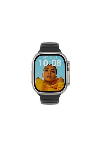 49 mm Ekranlı GPS Özellikli Siyah Silikon Kordonlu Akıllı Saat ve Aktivite Takip Cihazı