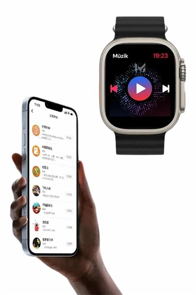 49mm Akıllı Saat Amoled Ekranlı Kadın Erkek Kol Saati Plastik Kordon