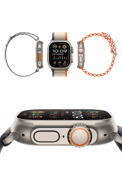 49mm Akıllı Saat Amoled Ekranlı Kadın Erkek Kol Saati Plastik Kordon Yeni Nesil