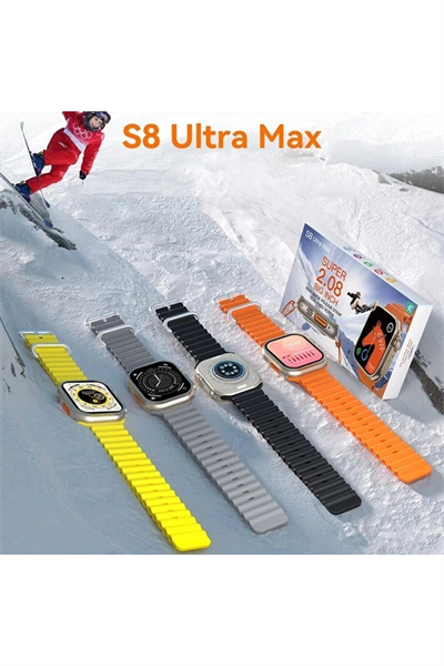 49mm Ekranlı, Nabız ve Uyku Takibi Yapabilen, Suya Dayanıklı Akıllı Saat - Siyah Silikon Kordon