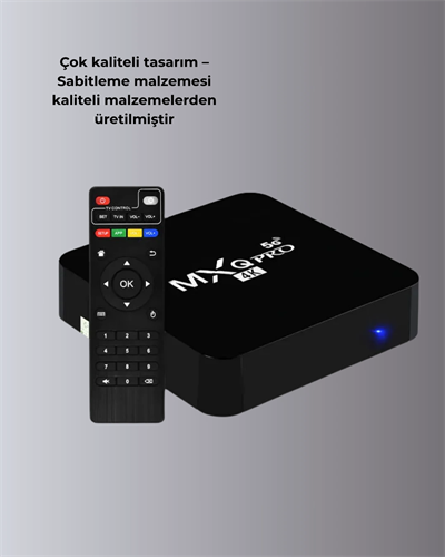 4K Android TV Box – Akıllı Medya Oynatıcı, 2GB RAM, 16GB Hafıza, Wi-Fi Destekli
