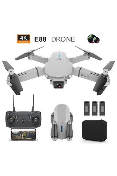 4K Çift Kameralı Katlanabilir Drone, WiFi Kontrol ve Uzaktan Kumanda ile Kullanım