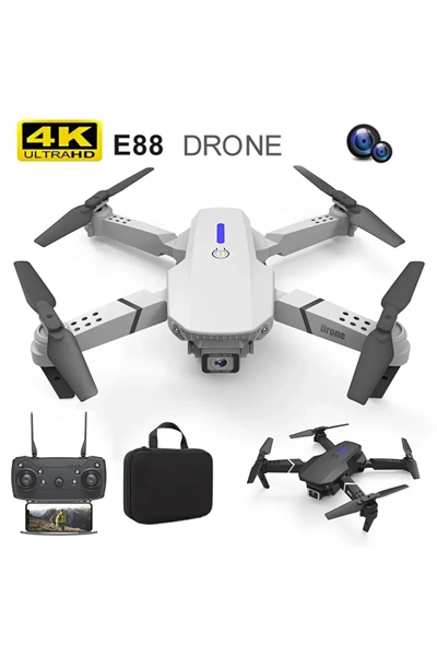 4K Çift Kameralı Katlanabilir Drone, WiFi Kontrol ve Uzaktan Kumanda ile Kullanım