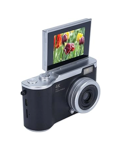 4K Dijital Kamera 48 MP 8X Zoom ve 180 Derece Flip Ekran Vlog Çekim Özellikli