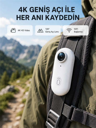 4K Full HD Spor Kamerası 360° Klips ve WiFi Özellikli