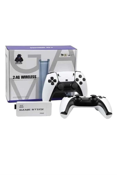 4K HD Görüntü Kaliteli Retro Game Stick 20000 Oyunlu Çift Kollu Beyaz Game Stick