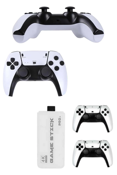 4K HD Görüntü Kaliteli Retro Game Stick 20000 Oyunlu Çift Kollu Beyaz Game Stick