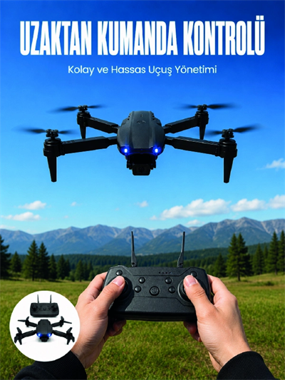 4K HD Kameralı Katlanabilir Drone Sabit Yükseklik Destekli Uzaktan Kumandalı Drone