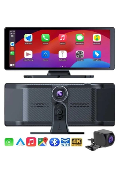 4K Ultra Araç İçi Ön ve Arka Kameralı Ekran HD 2 Kameralı Torpido Üstü Araç Multimedya