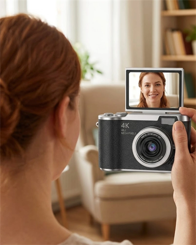 4K Video Çekim Özellikli Dijital Kamera 48 MP 8X Zoom ve 180 Derece Döner Ekranlı